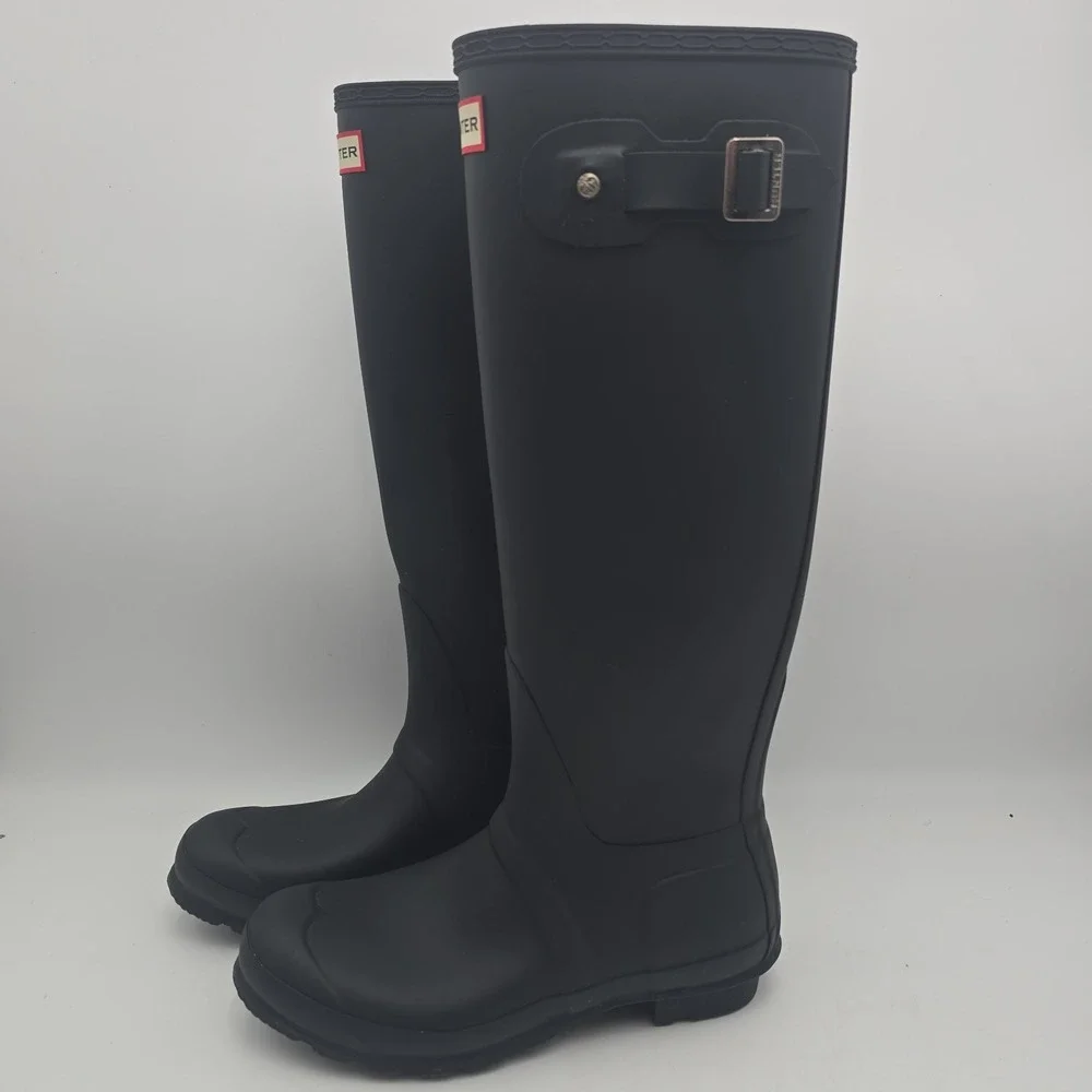 Hunter Original Tall Matte Black Rain Boots Size US 8 / EU 39 / UK 6 - Picture 7 of 13